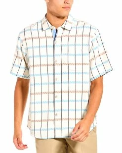 Tommy Bahama Newcastle Plaid Silk Shirt Men Casual Button Downs