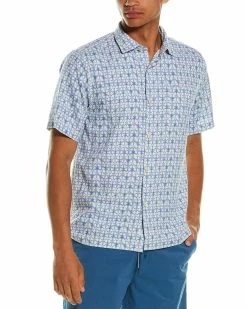 Tommy Bahama Melbourne Mosaic Silk Camp Shirt Men Casual Button Downs