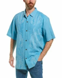 Tommy Bahama Tahitian Border Silk Woven Shirt Men Casual Button Downs
