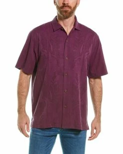 Tommy Bahama Tahitian Border Silk Woven Shirt Men Casual Button Downs