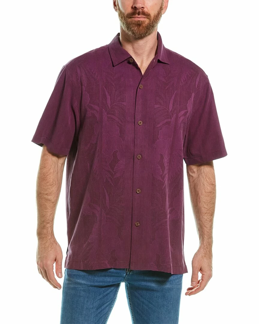 Tommy Bahama Tahitian Border Silk Woven Shirt Men Casual Button Downs