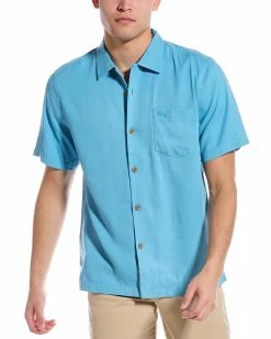 Tommy Bahama Coastal Breeze Check Silk-Blend Shirt Men Casual Button Downs