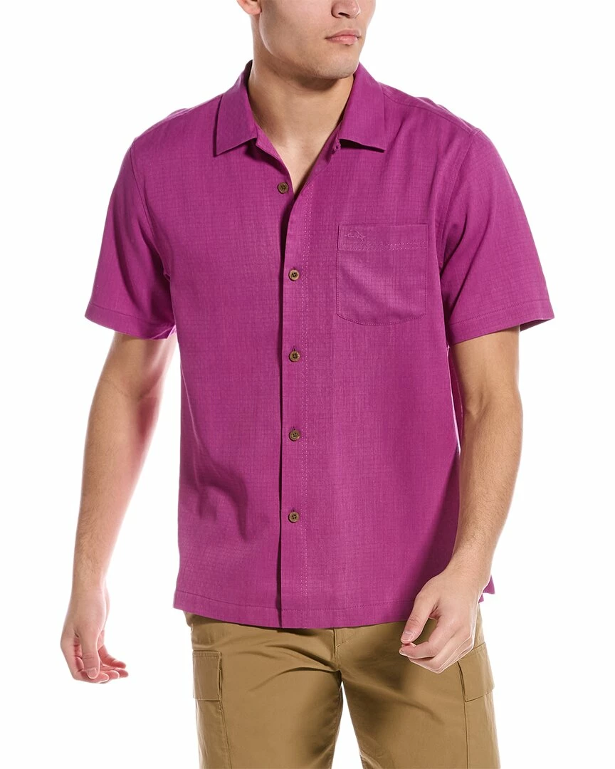 Tommy Bahama Coastal Breeze Check Silk-Blend Shirt Men Casual Button Downs