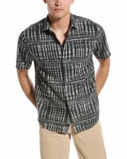 Tommy Bahama Daybreak Batik Silk Shirt Men Casual Button Downs