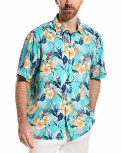 Tommy Bahama Button-Down Silk Shirt Men Casual Button Downs