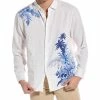 Tommy Bahama Blue Haven Blooms Linen-Blend Shirt Men Casual Button Downs