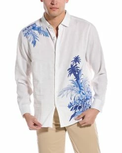 Tommy Bahama Blue Haven Blooms Linen-Blend Shirt Men Casual Button Downs