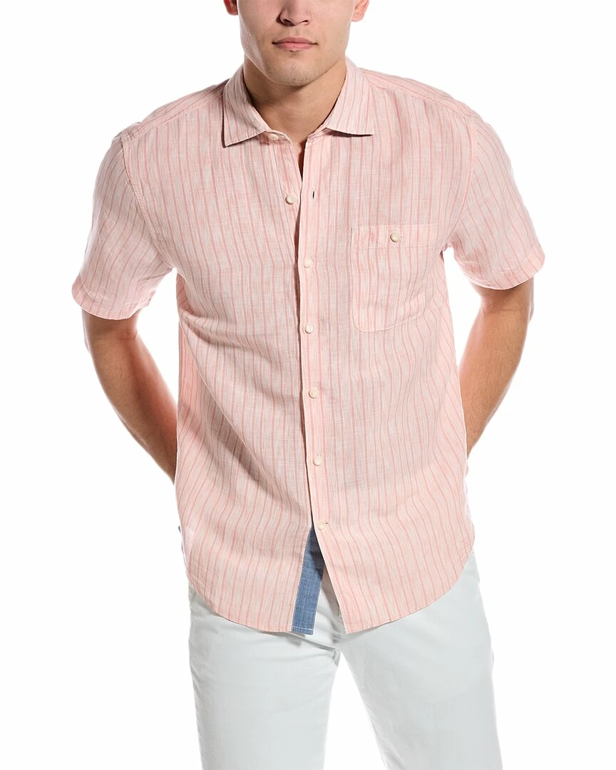 Tommy Bahama Sand Linen-Blend Surfside Stripe Shirt Men Casual Button Downs