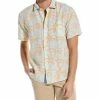 Tommy Bahama Sand Linen-Blend Twin Palms Shirt Men Casual Button Downs