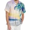 Tommy Bahama Watercolor Palms Artist Series Linen Shirt Men Casual Button Downs