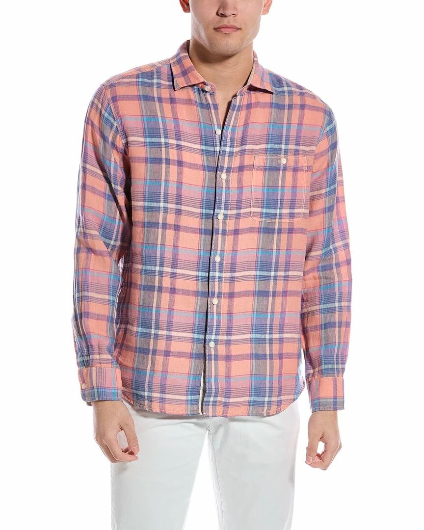 Tommy Bahama Sunny Isles Plaid Linen Shirt Men Casual Button Downs