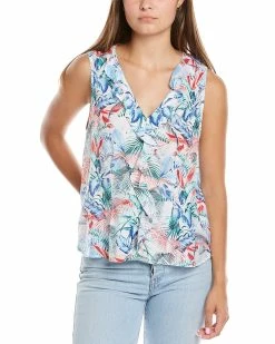 Tommy Bahama Shaka Frond Ruffle Silk-Blend Top Women Tops