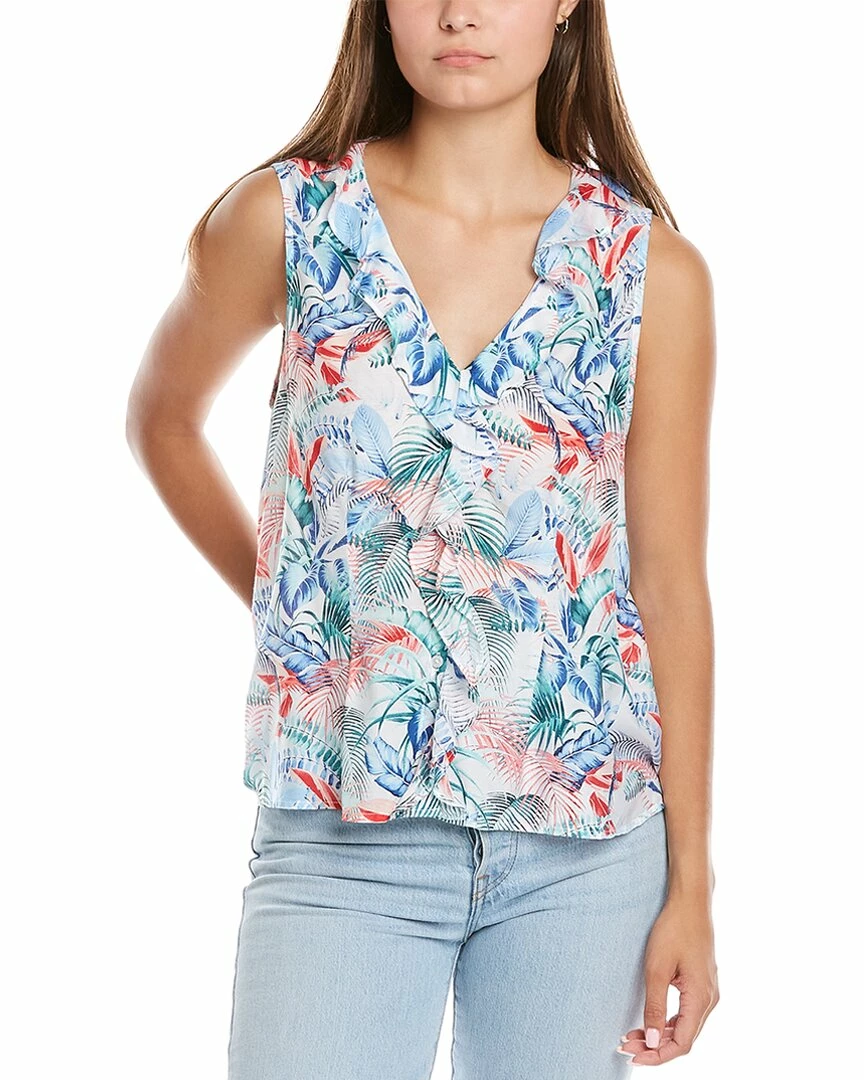 Tommy Bahama Shaka Frond Ruffle Silk-Blend Top Women Tops