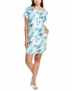 Tommy Bahama Island Breeze Ruffle Linen-Blend Dress Women Dresses