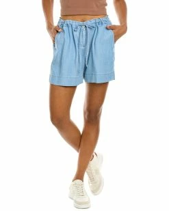 Tommy Bahama Solid Chambray Drawstring Short Women Tops