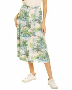 Tommy Bahama Island Hop Linen Midi Skirt Women Skirts