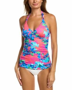 Tommy Bahama Bougainvillea Reversible Halter Tankini Women Swimwear & Coverups