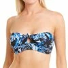 Tommy Bahama Indigo Garden Tie Bandeau Top Women Swimwear & Coverups