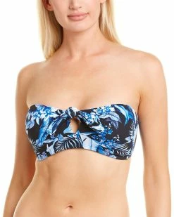 Tommy Bahama Indigo Garden Tie Bandeau Top Women Swimwear & Coverups