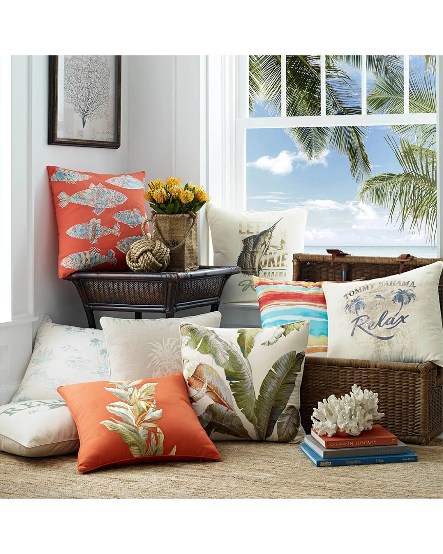 Tommy Bahama Batic Fish Square Pillow Home Decorative Pillows - Image 2