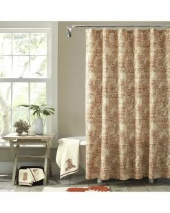Tommy Bahama Batik Pineapple Cotton Canvas Shower Curtain Home Soap & Lotion Dispensers