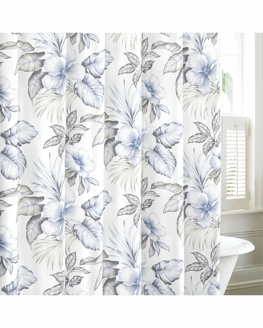 Tommy Bahama Casablanca Garden Cotton Twill Shower Curtain Home Bath Mats & Curtains - Image 2