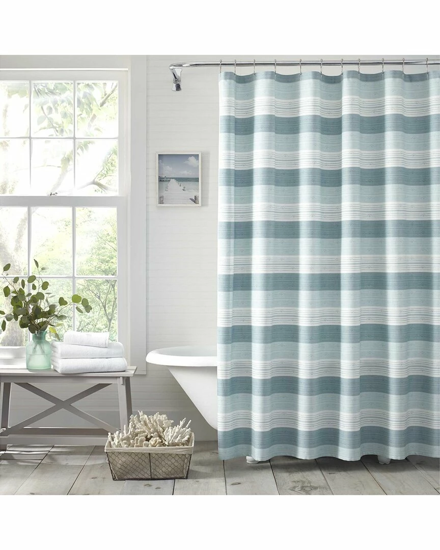 Tommy Bahama Hubeach Cotton Twill Shower Curtain Home Bath Mats & Curtains