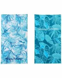 Tommy Bahama Baja Island/Monstera 2 Piece Cotton Beach Towel Set Home Beach Towels