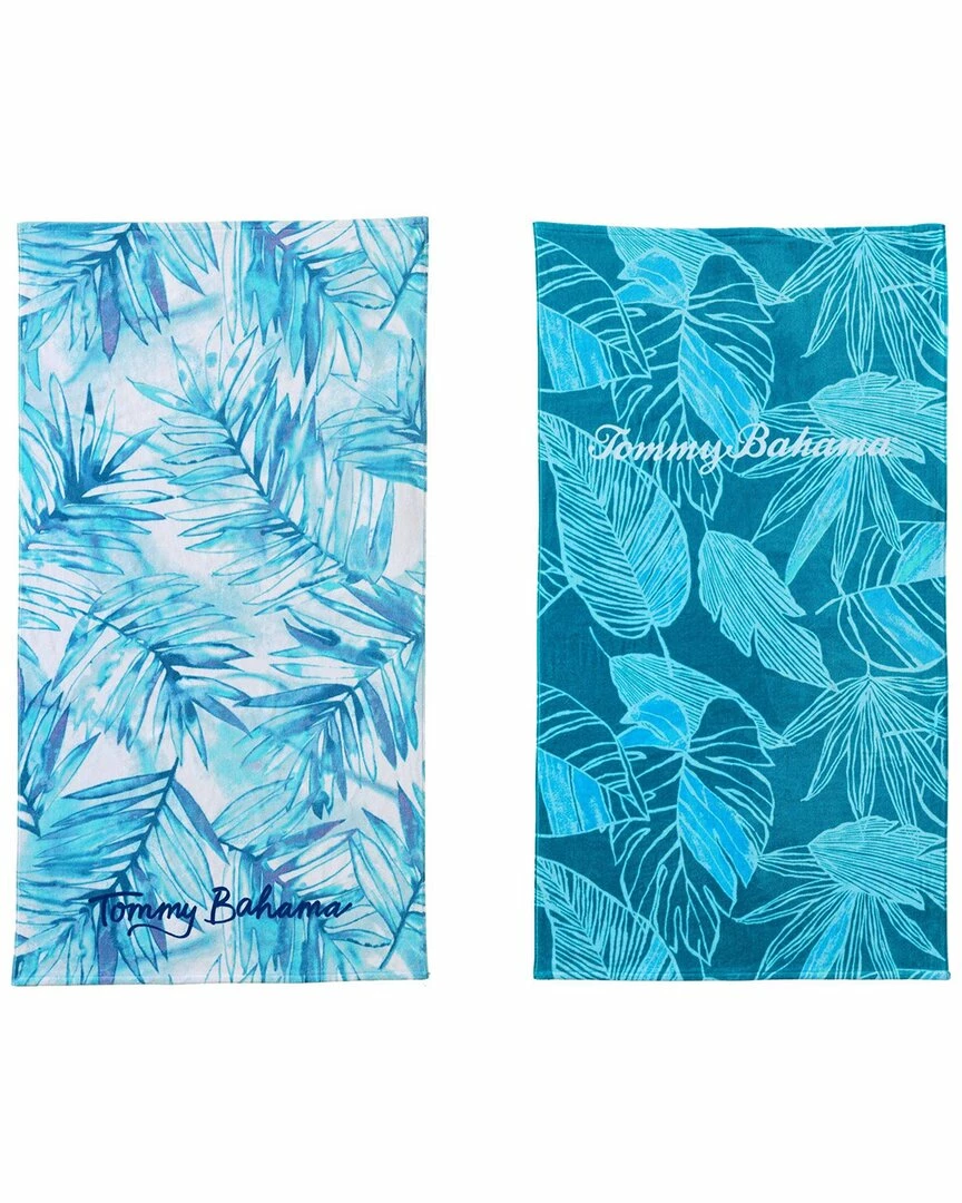 Tommy Bahama Baja Island/Monstera 2 Piece Cotton Beach Towel Set Home Beach Towels