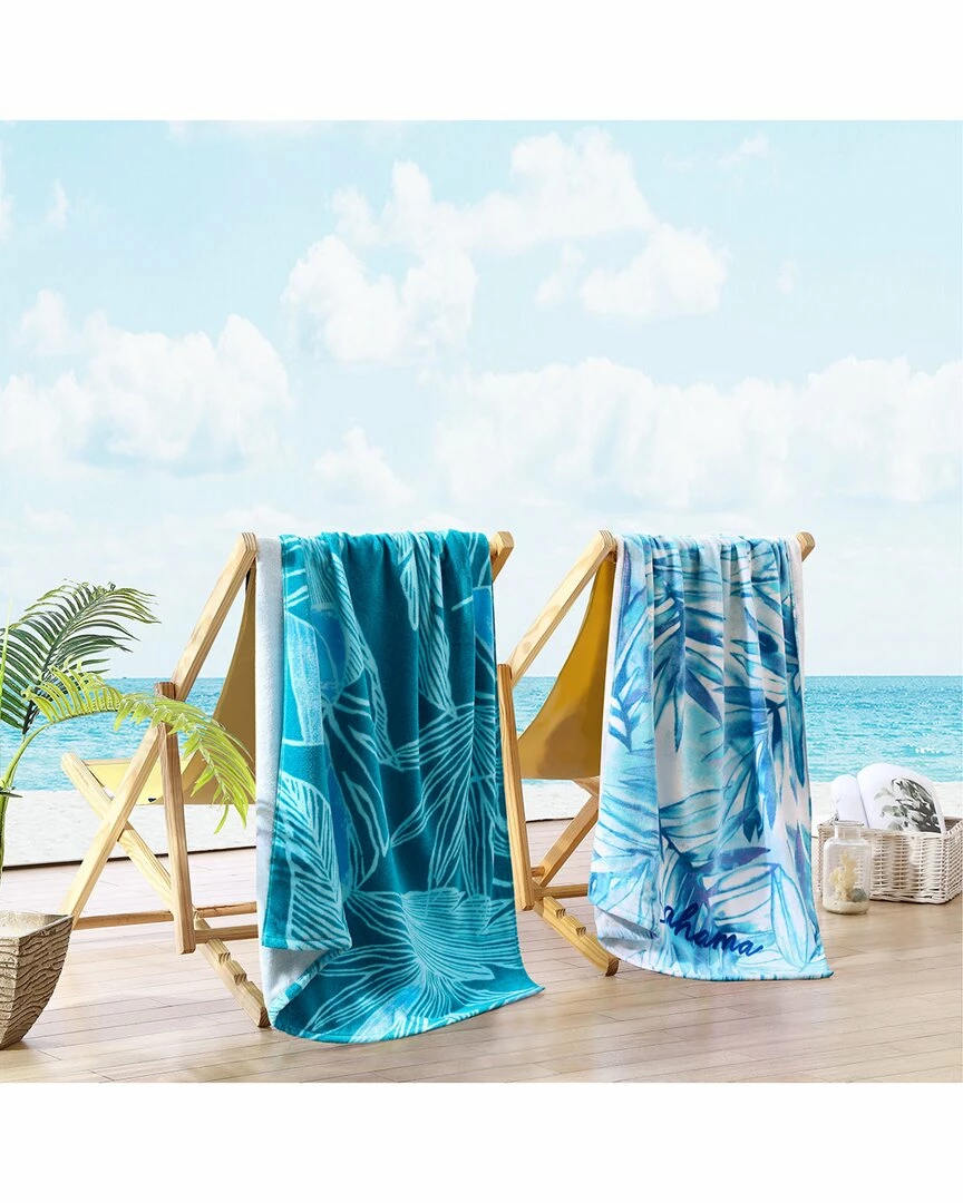 Tommy Bahama Baja Island/Monstera 2 Piece Cotton Beach Towel Set Home Beach Towels - Image 2