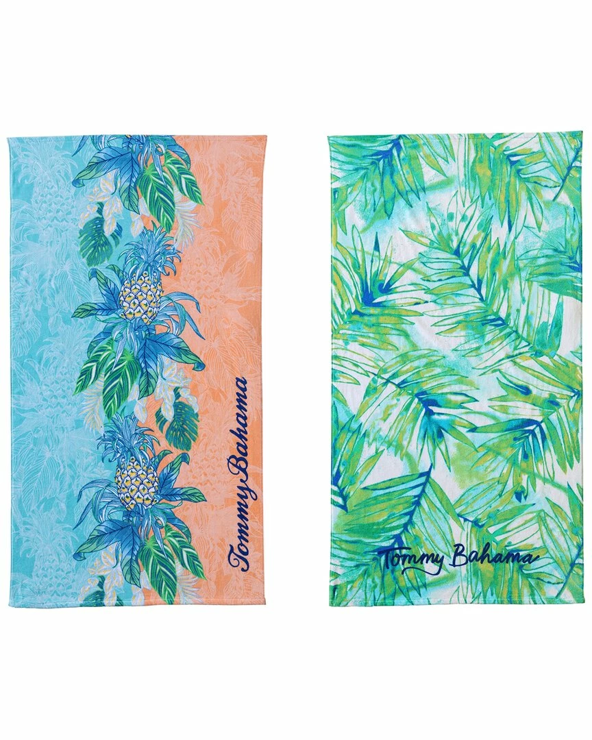 Tommy Bahama Pineapple Splash/Baja Island 2 Piece Cotton Beach Towel Set Home Beach Towels