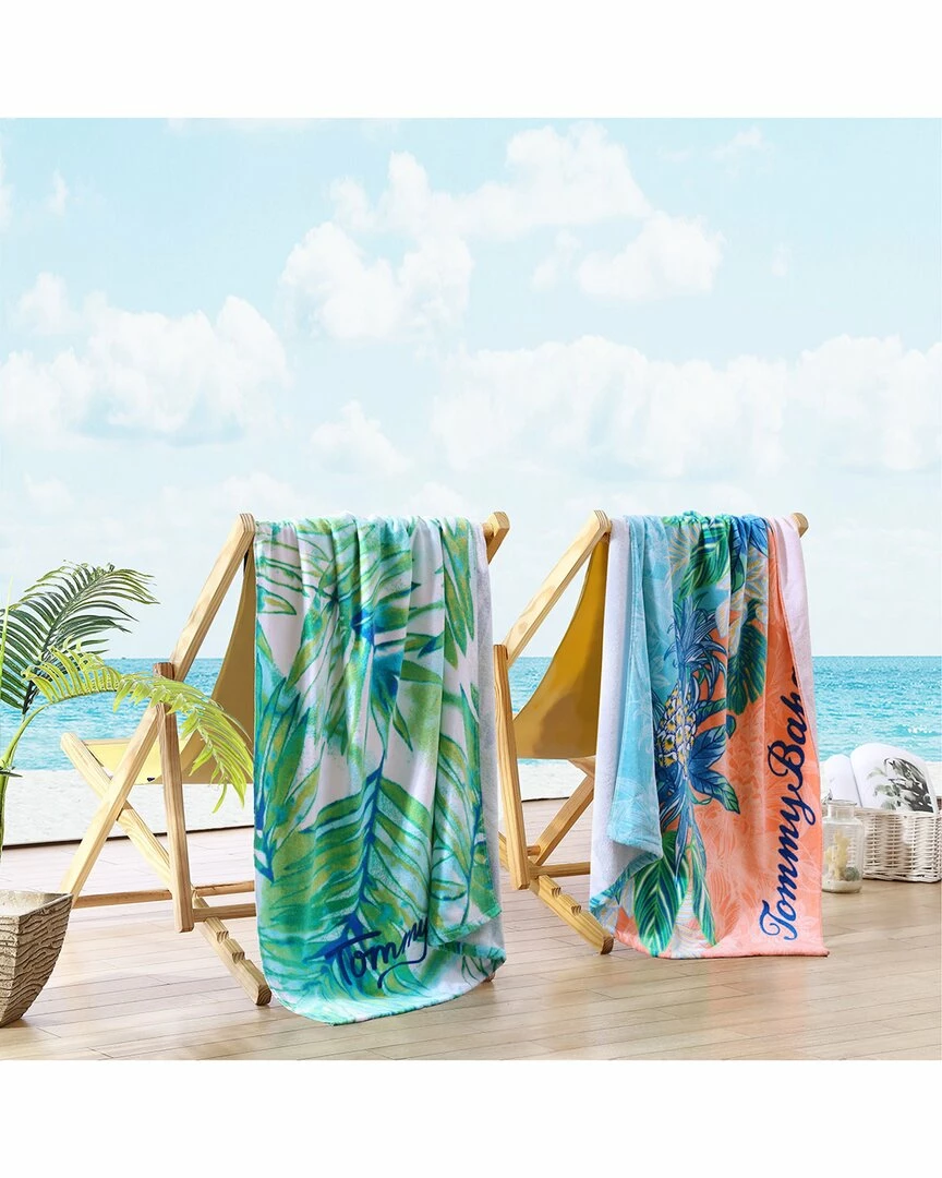 Tommy Bahama Pineapple Splash/Baja Island 2 Piece Cotton Beach Towel Set Home Beach Towels - Image 2