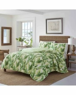 Tommy Bahama Anguilbotanical 100% Cotton Reversible Quilt Set Home Comforters & Quilts