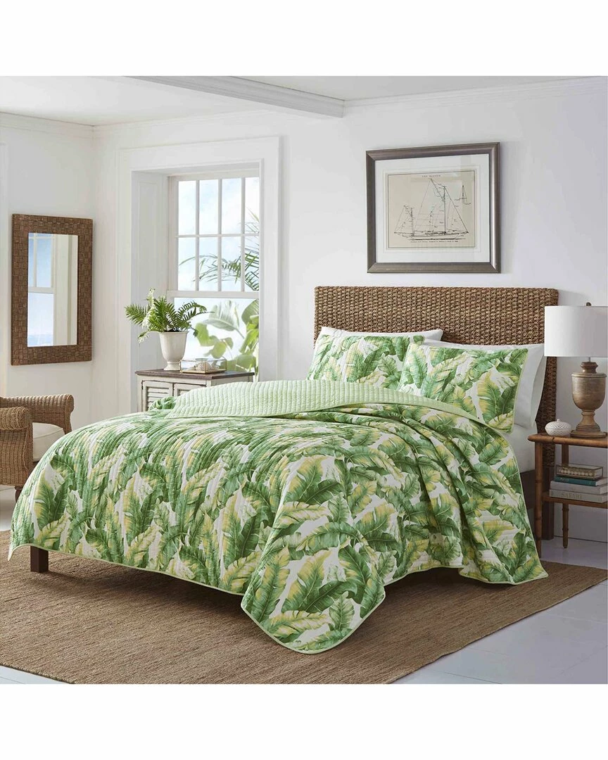 Tommy Bahama Anguilbotanical 100% Cotton Reversible Quilt Set Home Comforters & Quilts