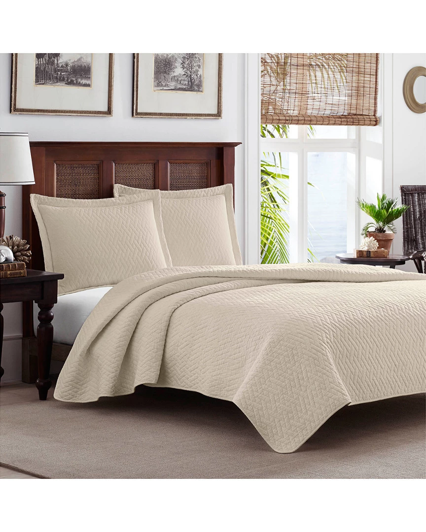 Tommy Bahama Solid Raffia Light Beige Quilt/Sham Set Home Comforters & Quilts