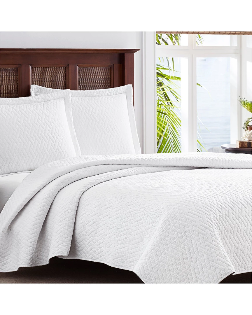 Tommy Bahama Solid Raffia White Quilt/Sham Set Home Comforters & Quilts