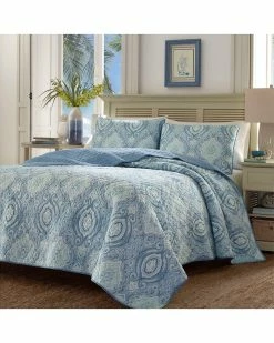 Tommy Bahama Turtle Cove Turquoise Aqua Quilt/Sham Set Home Comforters & Quilts