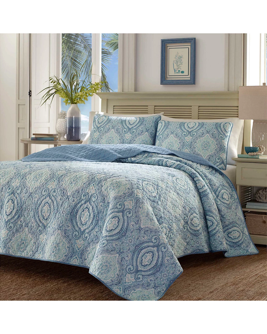 Tommy Bahama Turtle Cove Turquoise Aqua Quilt/Sham Set Home Comforters & Quilts