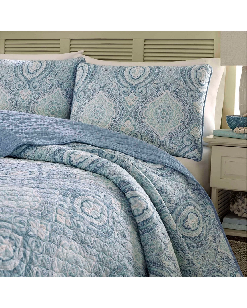 Tommy Bahama Turtle Cove Turquoise Aqua Quilt/Sham Set Home Comforters & Quilts - Image 2