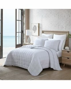 Tommy Bahama Hexagon 3Pc Stone Quilt Set Home Comforters & Quilts