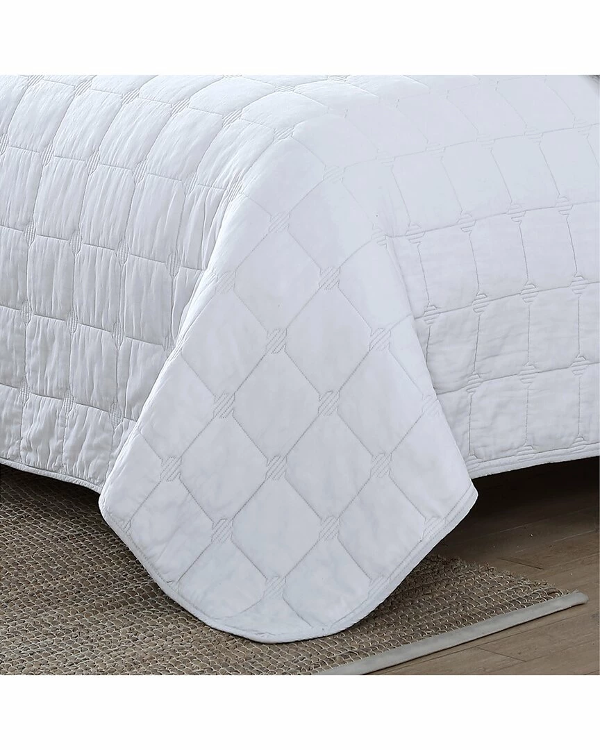 Tommy Bahama Hexagon 3Pc White Quilt Set Home Comforters & Quilts - Image 4