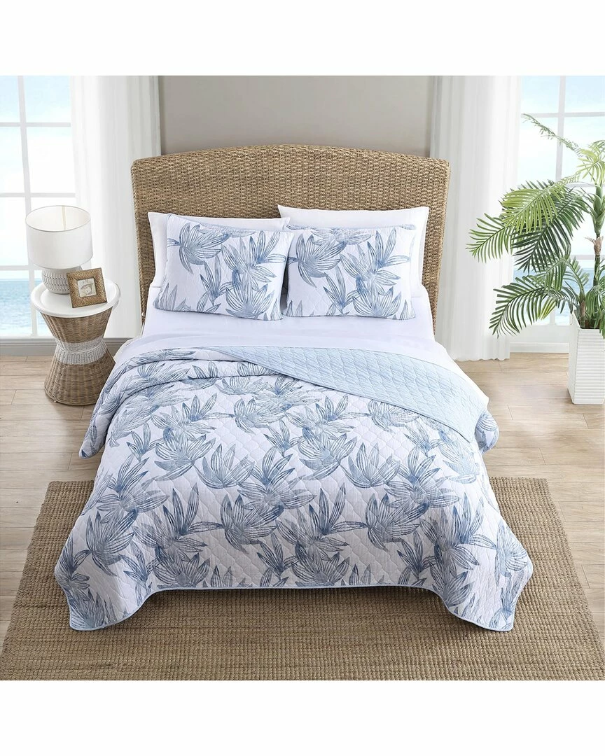 Tommy Bahama Kayo 3Pc Blue Quilt Set Home Comforters & Quilts