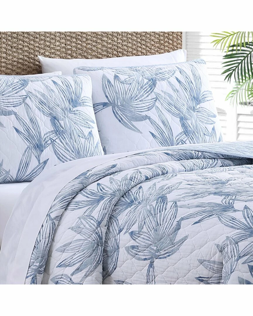 Tommy Bahama Kayo 3Pc Blue Quilt Set Home Comforters & Quilts - Image 3
