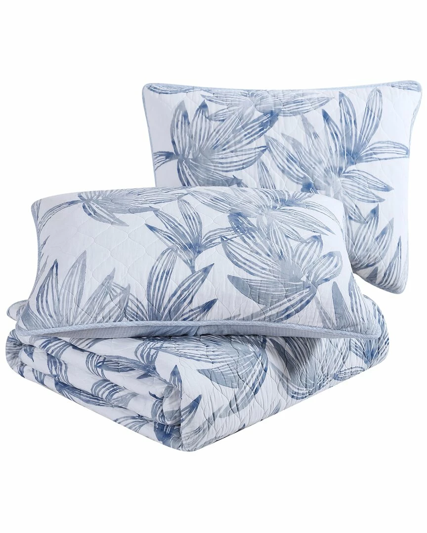 Tommy Bahama Kayo 3Pc Blue Quilt Set Home Comforters & Quilts - Image 4