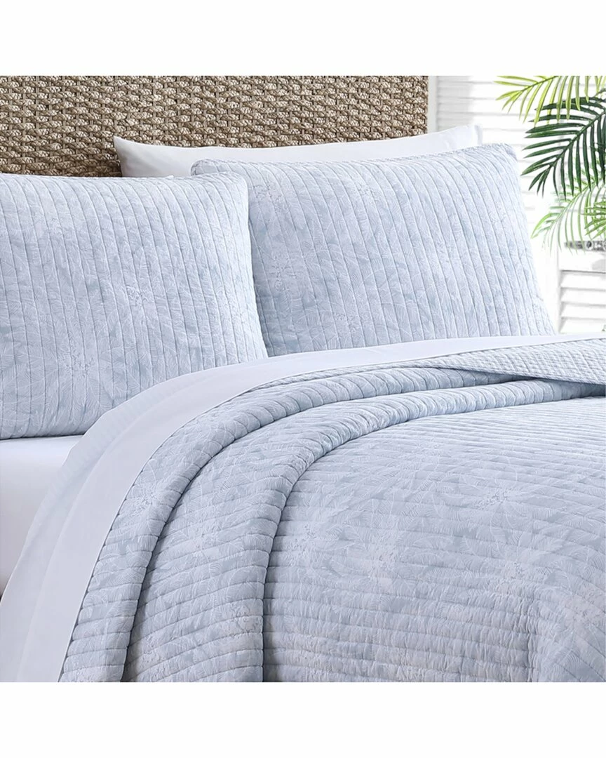 Tommy Bahama Makena 3Pc Blue Quilt Set Home Comforters & Quilts - Image 2