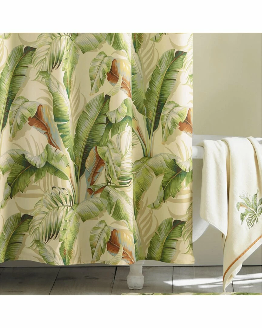 Tommy Bahama Palmiers Short Green Shower Curtain Home Bath Mats & Curtains - Image 3