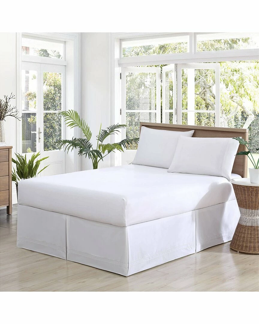 Tommy Bahama Pleated Solid White Bed Skirt Home Sheets