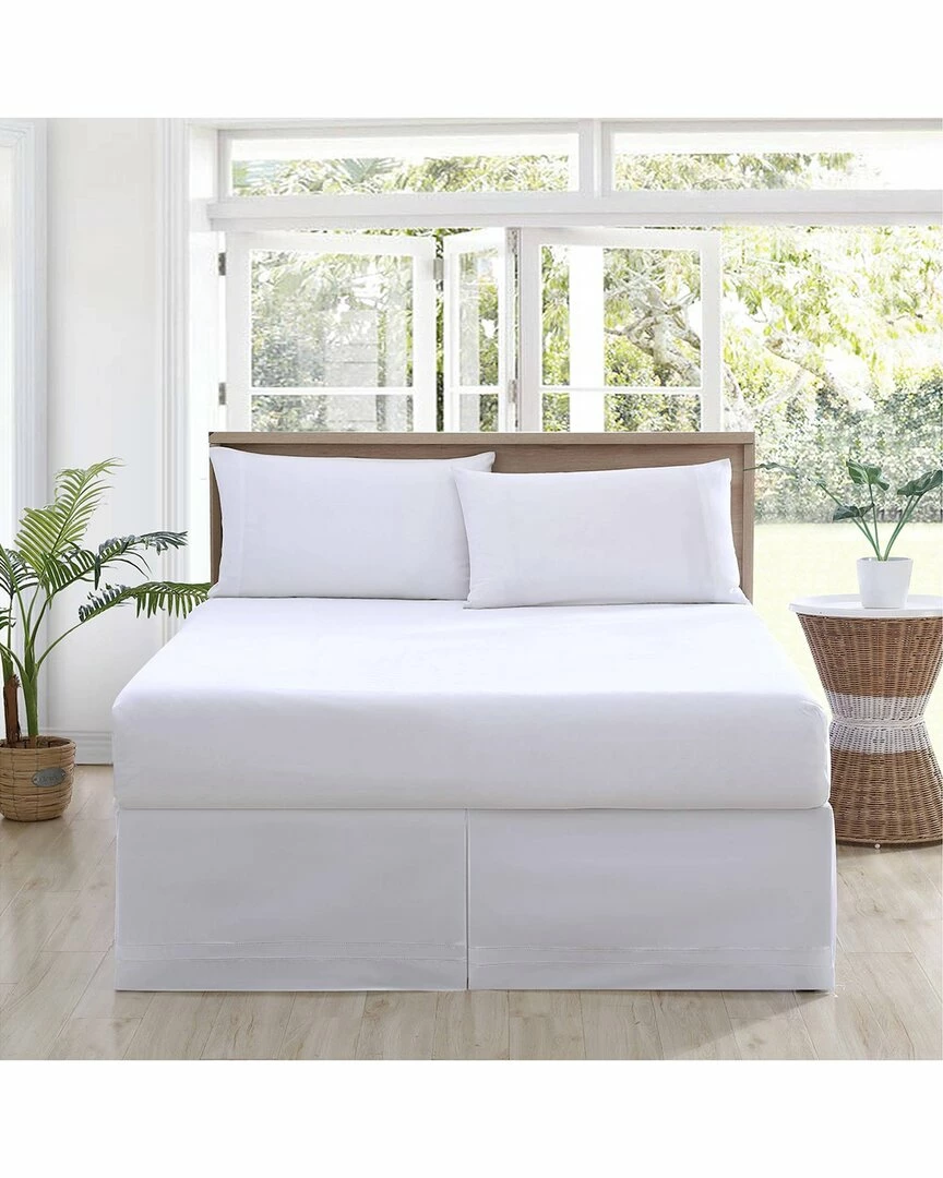 Tommy Bahama Pleated Solid White Bed Skirt Home Sheets - Image 2