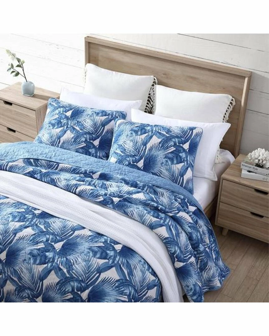 Tommy Bahama Royal Palm 3Pc Blue Quilt Set Home Comforters & Quilts