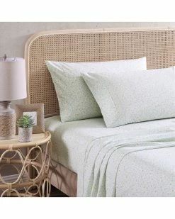Tommy Bahama Crane Flower 100% Cotton Percale Sheet Set Home Sheets